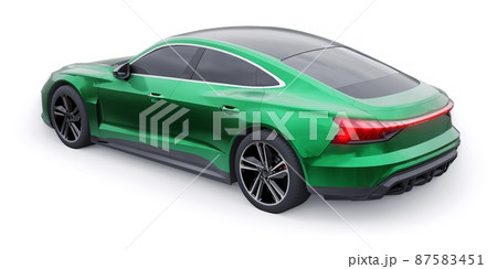 Premium electric sports sedan. Car isolated on white background. 3d rendering. 87583451