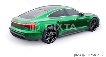 Premium electric sports sedan. Car isolated on white background. 3d rendering. 87583457