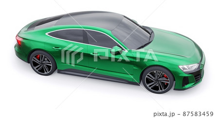 Premium electric sports sedan. Car isolated on white background. 3d rendering. 87583459
