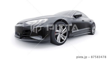 Premium electric sports sedan. Car isolated on white background. 3d rendering. Premium electric sports sedan. Car isolated on white background. 3d rendering. 87583478
