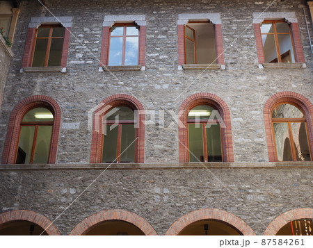 Elevation of city hall building in Bellinzona city in Switzerland Elevation of city hall building in Bellinzona city in Switzerland 87584261