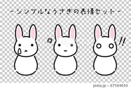 Simple line drawing, rabbit facial expression set Simple line drawing, rabbit facial expression set 87584630