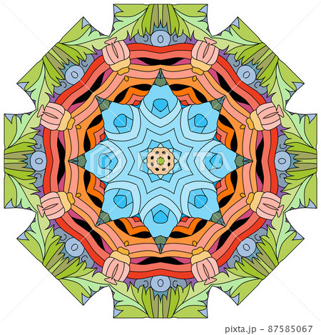 Colorful cute Mandala. Decorative unusual round ornaments. Colorful cute Mandala. Decorative unusual round ornaments. 87585067