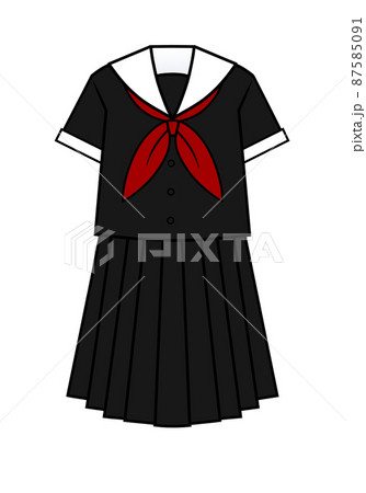 セーラー服 半袖 黒のイラスト素材 [87585091] - PIXTA