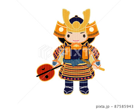 五月人形若武者姿のイラスト テクスチャ有 のイラスト素材