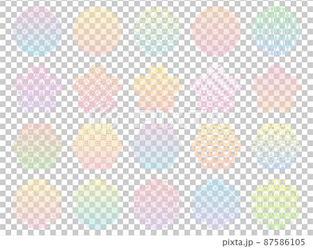 Colorful gradation Japanese pattern frame set 87586105