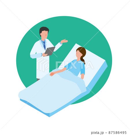 入院患者に説明をする医師 87586495