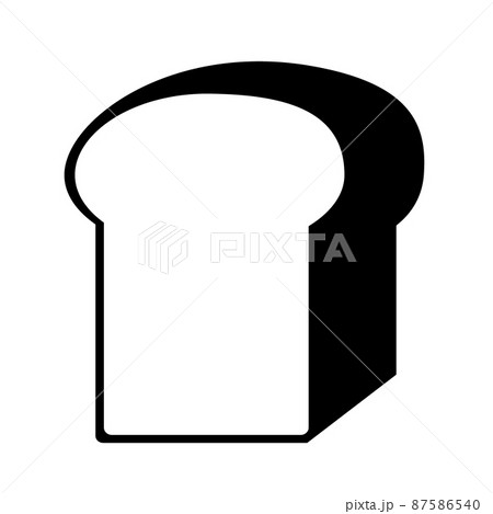 山型食パンの白黒アイコン 高級食パン のイラスト素材 山型食パンの白黒アイコン 高級食パン のイラスト素材