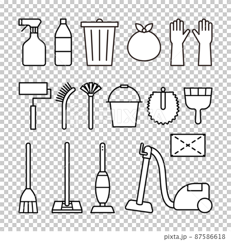 Cleaning tool home appliances icon set Cleaning tool home appliances icon set 87586618