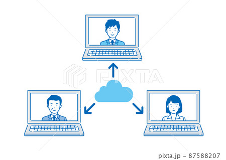 クラウドコンピューティングのイラスト素材 87588207