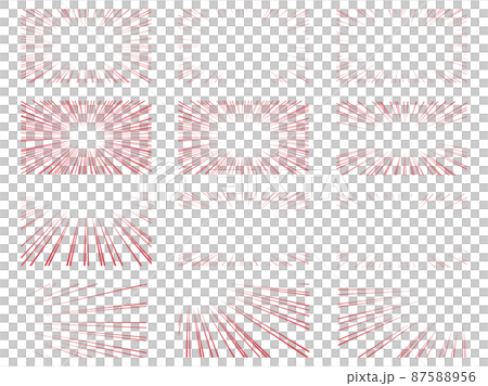 Red concentrated line vector material set Red concentrated line vector material set 87588956
