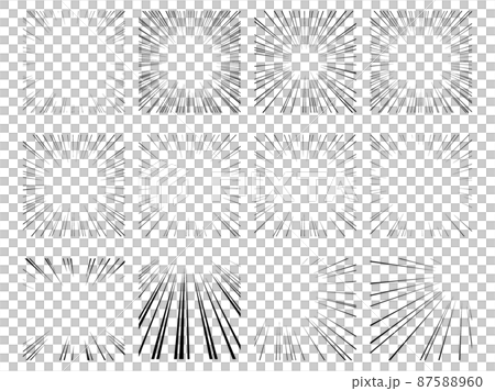 方形黑色集中線矢量素材集 87588960
