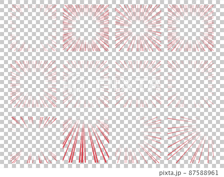方形紅色集中線矢量素材集 87588961