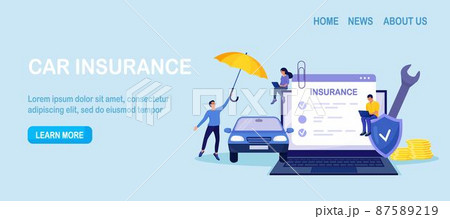 Car insurance policy form on laptop screen. Insurance agent or salesman providing security document. People buying auto, leasing. Protection, warranty of vehicle from accident, damage or collision Car insurance policy form on laptop screen. Insurance agent or salesman providing security document. People buying auto, leasing. Protection, warranty of vehicle from accident, damage or collision 87589219
