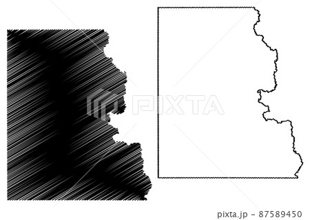 Lincoln County, State of South Dakota (U.S. county, United States of America, USA, U.S., US) map vector illustration, scribble sketch Lincoln map 87589450
