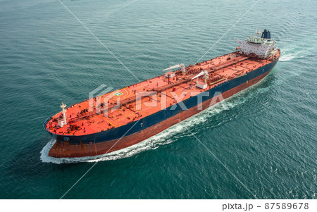 Aerial view of chemical tanker in the sea 87589678
