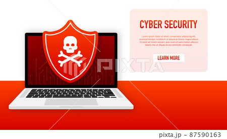 Cyber security vector logo with shield and check mark. Vector illustration Cyber security vector logo with shield and check mark. Vector illustration 87590163