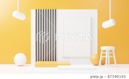 3d render abstract display podium platform for product presentation and advertising. Minimal scene backdrop with clean design. Vacant pedestal for mock up. Empty stage with pastel color for cosmetic. 3d render abstract display podium platform for product presentation and advertising. Minimal scene backdrop with clean design. Vacant pedestal for mock up. Empty stage with pastel color for cosmetic. 87590193