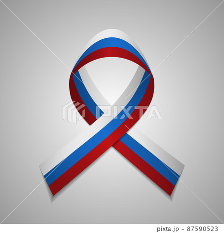 Flag of Russia. 12th of June. Vector illustration. Awareness ribbon on gray background. Independence day. National symbol. EPS10. 87590523