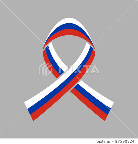 Flag of Russia. 12th of June. Vector illustration. Awareness ribbon on gray background. Independence day. National symbol. EPS10. 87590524