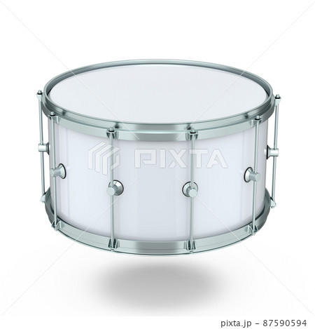 Realistic drum on white background. 3d render concept of musical instrument, drum machine. 87590594