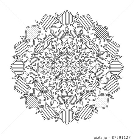 Floral mandala, vector illustration 87591127