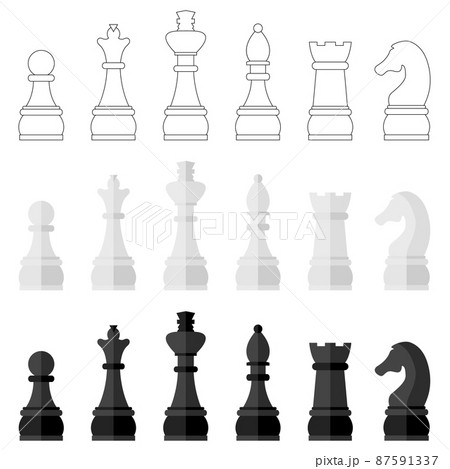 Set of icons of chess pieces, vector illustration Set of icons of chess pieces, vector illustration 87591337