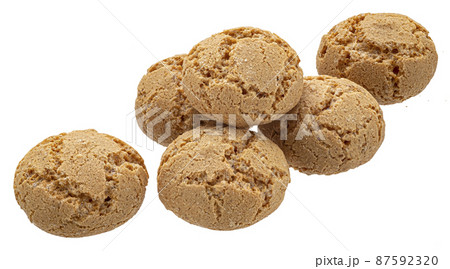 Italian amaretti, almond cookies isolated 87592320