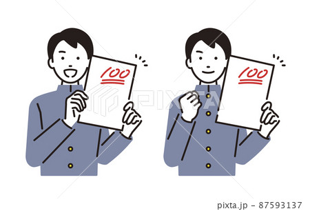 人物 テストで100点をとる中学生の男の子 人物 テストで100点をとる中学生の男の子 87593137