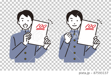 人物 テストで100点をとる中学生の男の子 人物 テストで100点をとる中学生の男の子 87593137