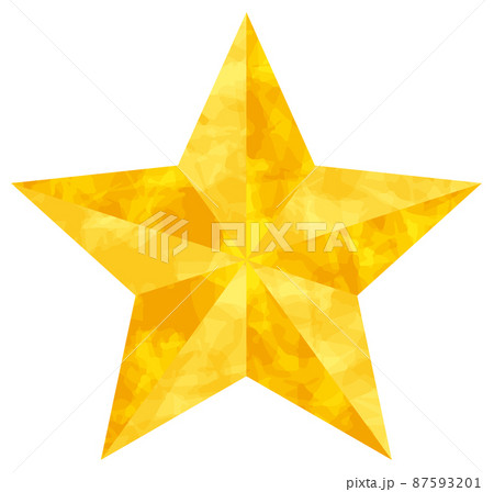 立体的な水彩風の星 87593201