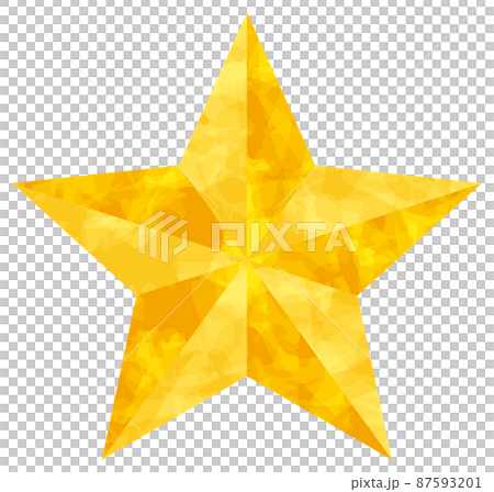 立体的な水彩風の星 87593201
