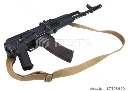 modern kalashnikov AK 74M assault rifle with folded stock 87593940