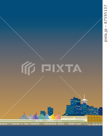 バンクーバー vancouver カナダプレイス canada place 夜景 バンクーバー vancouver カナダプレイス canada place 夜景 87595137