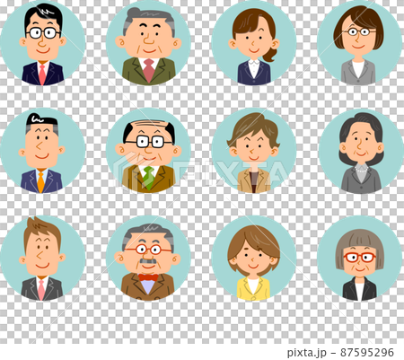 在辦公室工作的不同年齡的人的圖標 87595296