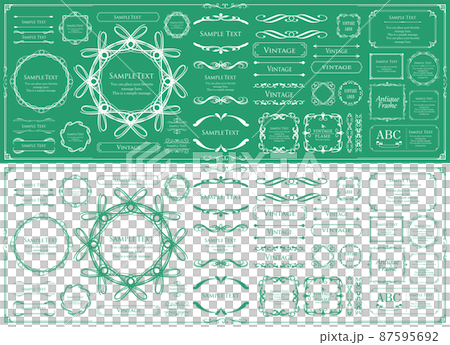 Spring plant motif frameset. Vintage flower. Decorative design. Trendy treatment Spring plant motif frameset. Vintage flower. Decorative design. Trendy treatment 87595692
