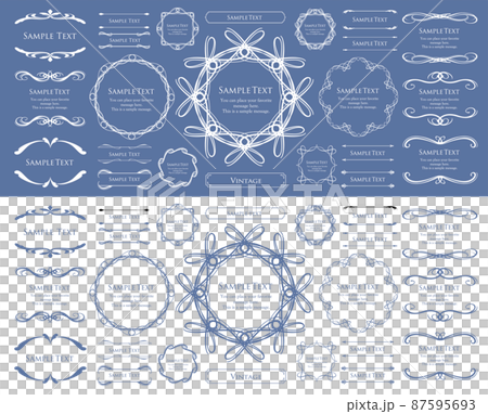 Spring plant motif frameset. Vintage flower. Decorative design. Trendy treatment 87595693