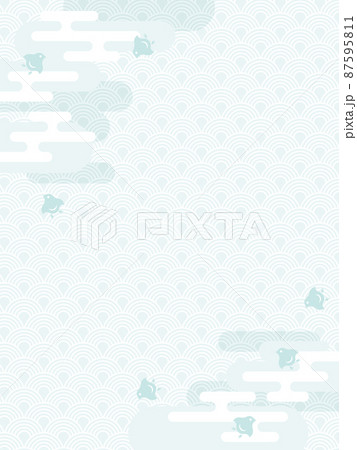 薄氷千鳥青海波縦 87595811