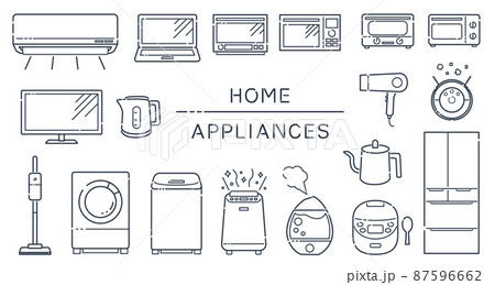 シンプルな家電のイラストセットのイラスト素材 シンプルな家電のイラストセットのイラスト素材
