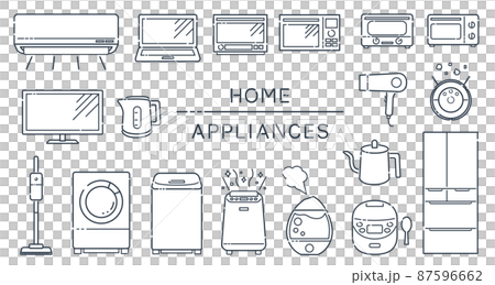 Illustration set of simple home appliances 87596662
