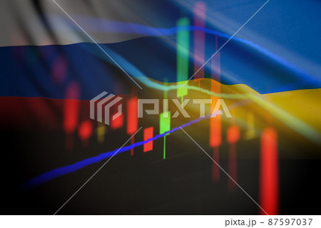 War Russia and the US in Ukraine and the Middle East. Ukraine crisis Ukraine and Russia military conflict Stock market exchange loss trading graph analysis investment business graph charts financial War Russia and the US in Ukraine and the Middle East. Ukraine crisis Ukraine and Russia military conflict Stock market exchange loss trading graph analysis investment business graph charts financial 87597037