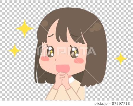 Illustration of a girl who rejoices glitter Illustration of a girl who rejoices glitter 87597718