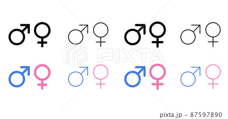 性別のマーク　男性と女性 87597890