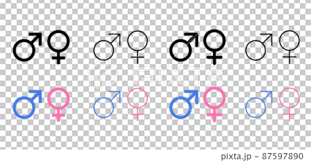 性別のマーク　男性と女性 87597890