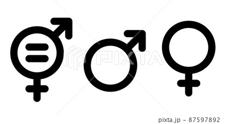性別のマークと男女平等　男性と女性 87597892
