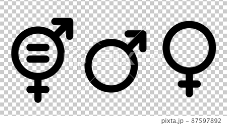 性別のマークと男女平等　男性と女性 87597892
