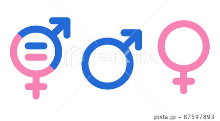 性別のマークと男女平等 男性と女性のイラスト素材