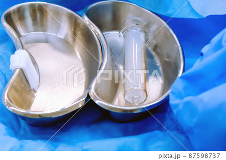 medical syringes at the hospital room 87598737