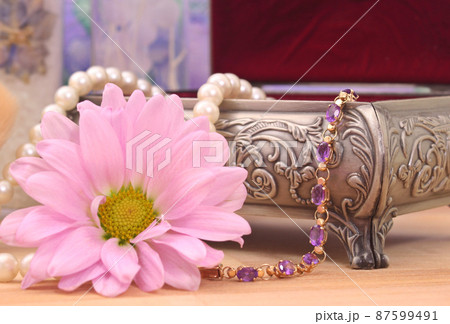 Perfume and Jewelry With Flower and Jewelry Box 87599491