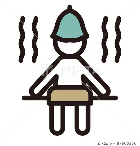 サウナで座る男性_カラーアイコン 87600356